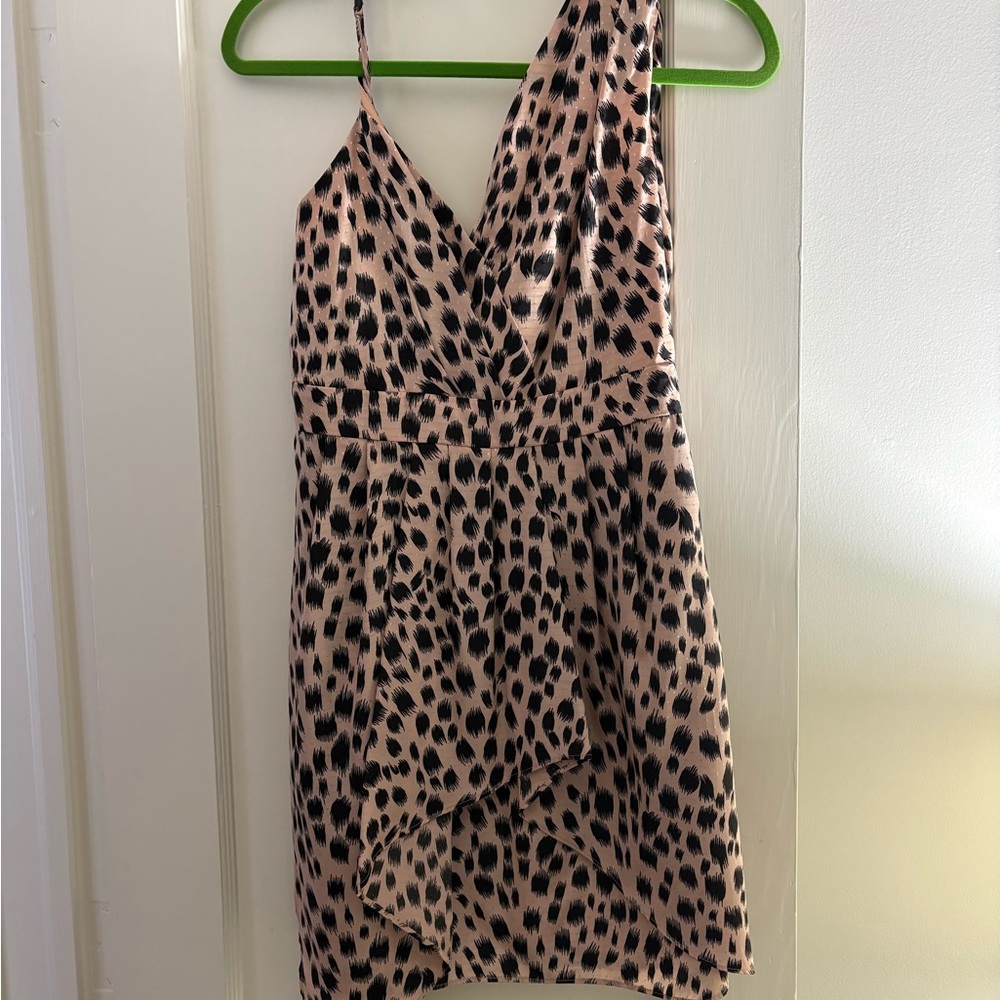 BCBGeneration Beige and Black Patterned Dress - image 1